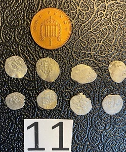 Monedas AKCE de plata islámica/Imperio Otomano aleatorio siglo XV raras genuinas x8 - Imagen 1 de 3