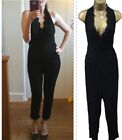 Lipsy Black Lace Jumpsuit 16 Party Evening Occasion Leg 28'' Lace Smart Sexy