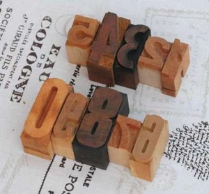 0-9 Zahlen-Mix Holzlettern Lettern Holzzahlen Zahl Vintage Stempel wood type rar - Bild 1 von 2