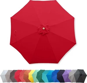 9ft 8 Ribs Patio Garden Market Replacement Umbrella Canopy - Red (Canopy Only) - Picture 1 of 6