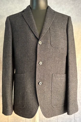 Blazer esportivo masculino Vince tamanho 42R lã feltro cinza carvão 100% lã - Imagem 1 de 4