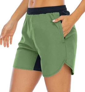 XIEERDUO Women's 5'' Workout Running Shorts with Mesh Liner Zipper Pockets. 2XL - Picture 1 of 6