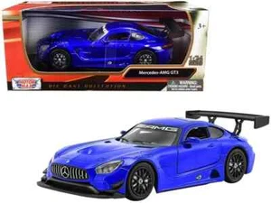 1/24 MotorMax Mercedes Benz AMG GT3 Diecast Modelo Coche Azul 73386 - Imagen 1 de 1