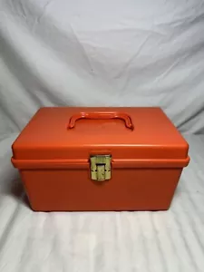 VTG Red Hard Plastic Wil-Hold Sewing Box Basket w Tray Wilson Mfg Co 12 x 7 x 6 - Picture 1 of 14