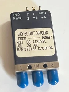 INTERRUPTOR COAXIAL A PRUEBA DE FALLAS JAY-EL D3-413Q30L RF SMA 18GHz 28Vdc SPDT AD2N30 - Imagen 1 de 4