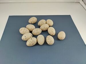 Faux Plastic Quail Eggs 12+ Gray With Blue Speckles 1.5" T