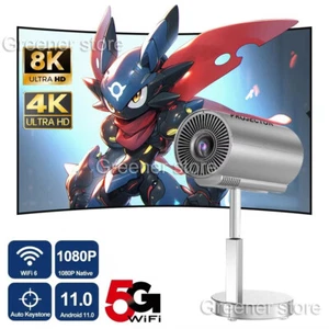 Smart 1080P HD 4K Video Projector WiFi Bluetooth 3D Portable Office Home Theater - Picture 1 of 16