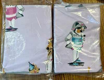 2- THE COMPANY STORE ORGANIC COTTON "SPACE DOGS" STANDARD PILLOWCASES/SHAMS - Image 1 of 4