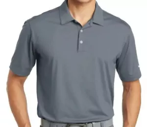 Nike Dri-FIT Cool Grey Golf Mens Medium Vertical Mesh Polo NWT - Picture 1 of 3
