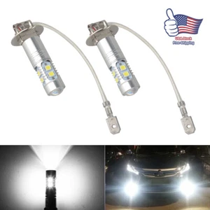 2Pcs H3 LED Fog Light Bulb Conversion Kit Super Bright White DRL Lamp 6000K 55w· - Picture 1 of 9