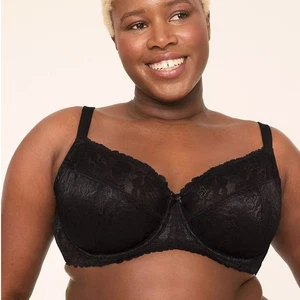 Cacique 40I schwarz ungefüttert Balconette Spitze BH Bügel Übergröße Lane Bryant - Bild 1 von 16