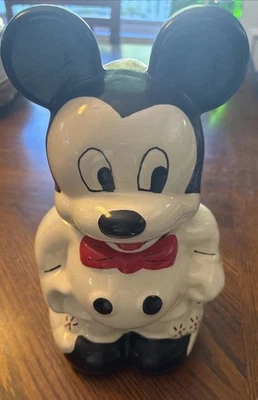 Tarro de galletas vintage de los años 40 Walt Disney Turnabout Mickey y Minnie Mouse Foto 1 de 4