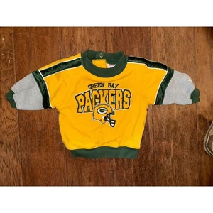 Baby Green Bay Packers gelbes langärmliges sportliches Sweatshirt NFL Größe 3/6 - Bild 1 von 5