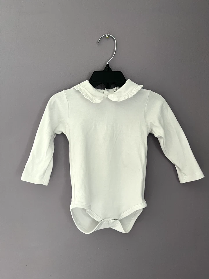 Kissy Kissy - Body branco Peter Pan gola babado manga longa - Tamanho 12-18 m - Imagem 1 de 3