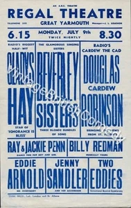 RARE Gladys Hay, Cardew Robinson - Hand Flyer - Regal, Great Yarmouth 1951 - Picture 1 of 1