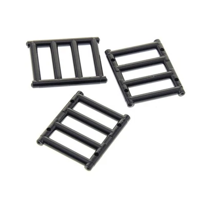 3x Lego Grid Fence 1x4x3 Negro Escalera Ventana Rejilla 21137 71016 4521681 62113 Foto 1 de 2