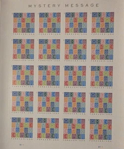 US Forever Stamp 2 Sheets Of 20 Mystery Message (40 stamp) - Picture 1 of 1