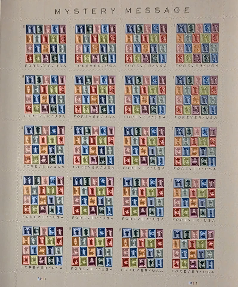 US Forever Stamp 2 Sheets Of 20 Mystery Message (40 stamp) - Image 1 of 1
