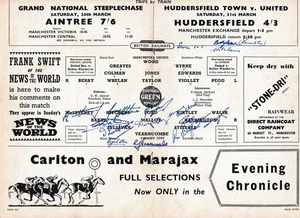 SIGNIERTES PROGRAMM - Manchester United v Cardiff 1956 - VOLL HANDSIGNIERT von CITY - Bild 1 von 1