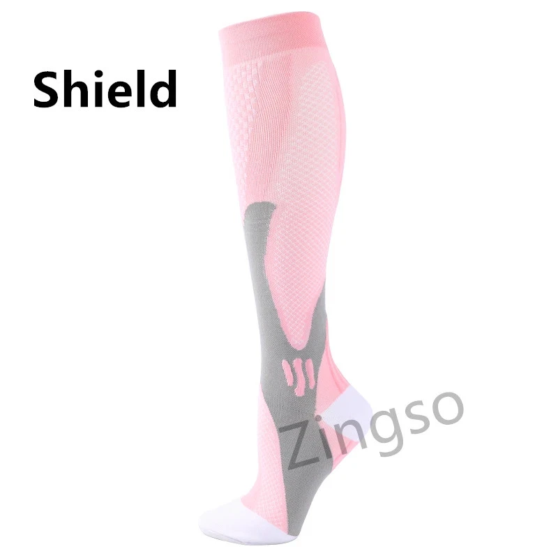 Men Women Compression Nylon 20–30mmHg Knee High Running Travel Sports Socks - Image 1 of 4