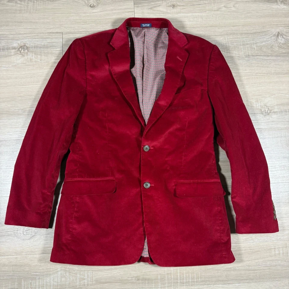 Chaqueta Blazer de Pana Roja Saddlebred para Hombres 38R Abrigo Deportivo Forrado con Dos Botones Foto 1 de 4