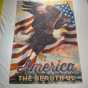 Patriotic Bald Eagle "America The Beautiful" Garden Flag Banner - Picture 1 of 8