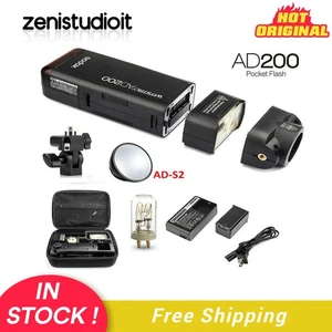 Godox AD200 2.4 TTL 1/8000s Pocket Flash Speedlite Double Head w/ Battery+AD-S2 - Picture 1 of 11