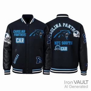 Chaqueta Universitaria Carolina Panthers Grande Pro Estándar Licencia NFL - Imagen 1 de 9