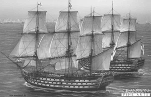 admiral Nelson Naval art prints Battle of Trafalgar HMS Temeraire HMS Victory - Picture 1 of 1