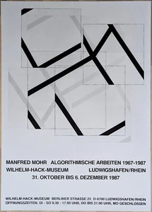 Poster poster - Manfred Mohr - Wilhelm-Hack-Museum - Ludwigshafen - 1987 - Foto 1 di 1