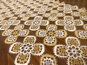 Meterware Tischläufer Spitzenborte Gipüre-Spitze Häkel Spitze Tischdecke Beige - Bild 1 von 10