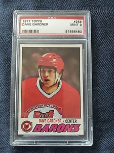 1977 Topps Hockey #258 Dave Gardner Cleveland Barons  PSA 9 Mint