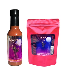 Carolina Reaper Hot Sauce 5 Dried Chili Peppers +2 Free Gift Set Wicked Reaper - Picture 1 of 8