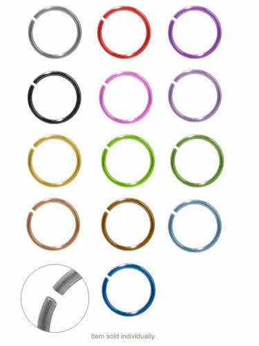 Ear Nose ring hoop jewelry anodized  18g (1mm) 3/8" 10mm Length - Image 1 of 1