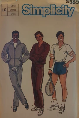 SIMPLICITY Pattern 5565 MEN'S PULL-ON PANTS & SHORTS, PULLOVER TOP SZ/LARGEUC/FF - Image 1 of 4