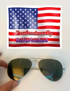 Ray Ban RB3025 Occhiali da sole alla moda oro aviatore con lenti G15 nuove colorate - Foto 1 di 10