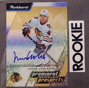 LUCAS CARLSSON 2020-21 Parkhurst Prominent Prospects Autographs Gold #PP14 (b RC