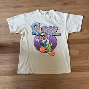 Vintage Disney T Shirt Donald Duck RADUCKAL Butter Yellow - Large - Picture 1 of 10