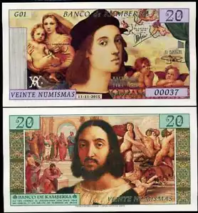 KAMBERRA 20 NUMISMAS 2015 PRIVATED ISSUED Raphael, MADONNA, CHRIST CHILD - Picture 1 of 1
