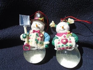 2 Schneekugel Schneemann Ornamente - Bild 1 von 4