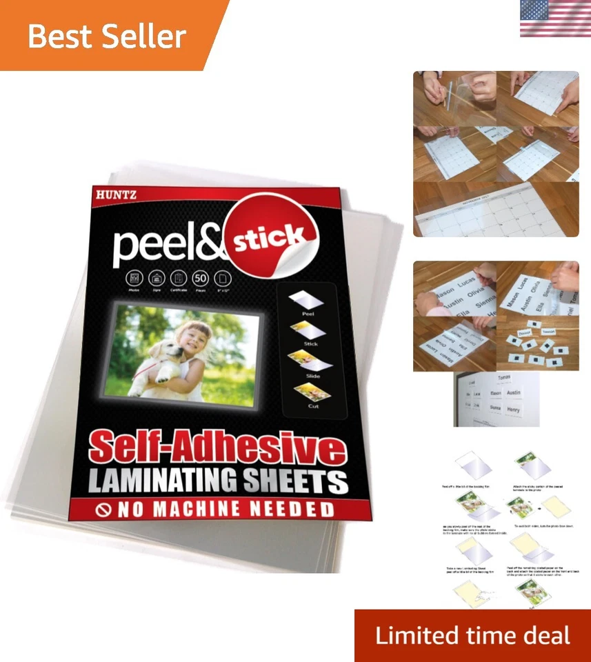 Pcs of 50 SelfAdhesive Laminating Sheets Clear Letter Size 9 X 12 Inches