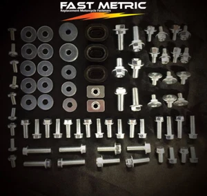 93pc FULL BODY PLASTICS BOLT KIT HONDA CR80 CR85 CR125 CR250 CR450 CR480 CR500 - Foto 1 di 2