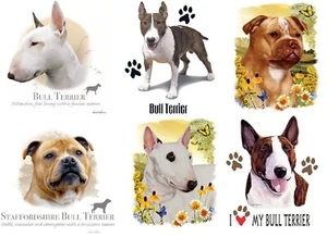 Bull Terrier macchina trasferimento cane TERMOPRESSA applicazione per t-shirt tessuto felpa - Foto 1 di 7
