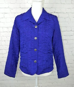Women's Chico's Blazer Size 0 (S or 4) Purple Soft Crinkle Fabric - Picture 1 of 5