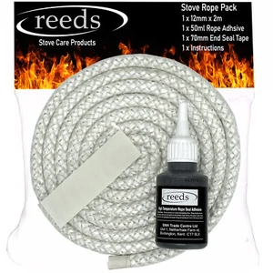 Stove Rope Reeds Glue Option Wood Burning Stoves Door Seals 3,6,8,10,12,15,25mm - Picture 1 of 7