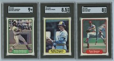 1982 Fleer 3 Card Lot All SGC Graded #643 Henderson, #644 Fingers, #645 Seaver