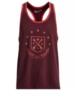 Under Armour Project Rock Tank Top Mens 2XL Blood Sweat Respect BSR Maroon Red - Picture 1 of 4