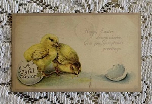 1910er A Joyful Easter Egg Chicks Frohe Ostergrüße Veröffentlicht Postkarte - Bild 1 von 2