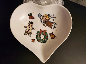 Studio Nova Holiday Season small Candy Dish tray Christmas angel Heart Shaped - Picture 1 of 9