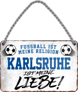 ''Karlsruhe è il mio amore!'' Targa in latta 18x12 cm - Foto 1 di 4